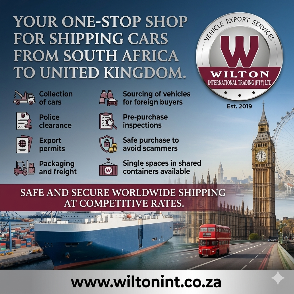 Shipping of vehicles from South Africa to United Kingdom